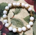 Genuine Mala Meditation Bracelet with Gold Buddha and Crystal separation stones Genuine Mala Meditation Bracelet with Gold Buddha and Crystal separation stones