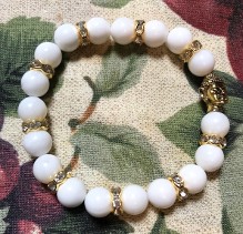 Genuine Mala Meditation Bracelet with Gold Buddha and Crystal separation stones Genuine Mala Meditation Bracelet with Gold Buddha and Crystal separation stones