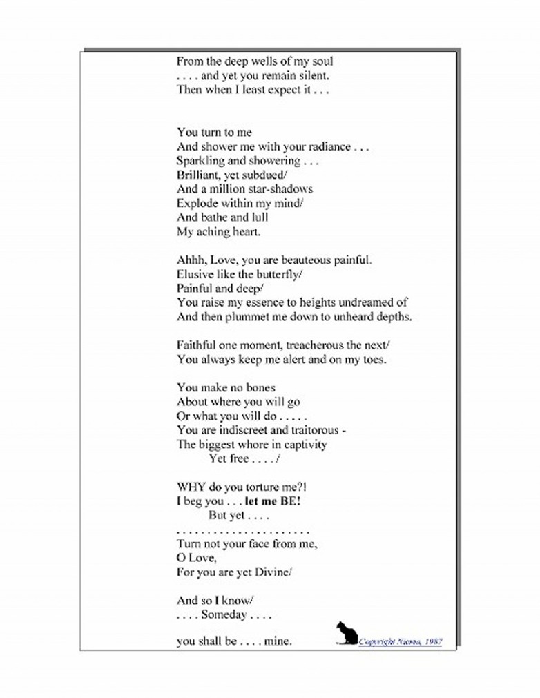 Poetry from SILVER RAIN (C) Niema, 1987 Poetry from SILVER RAIN (C) Niema, 1987